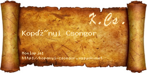 Kopányi Csongor névjegykártya