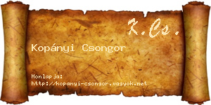 Kopányi Csongor névjegykártya