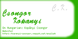 csongor kopanyi business card