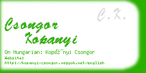 csongor kopanyi business card